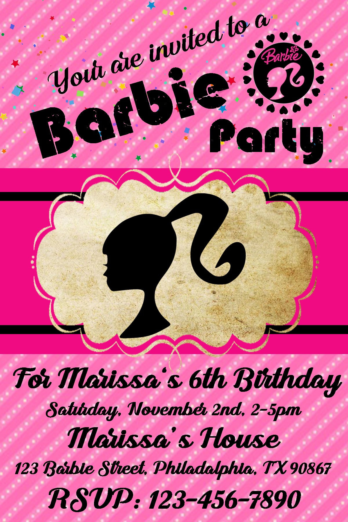 barbie party invitation