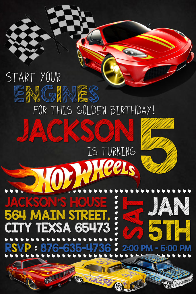 Hot Wheels Birthday Party Invitations 8
