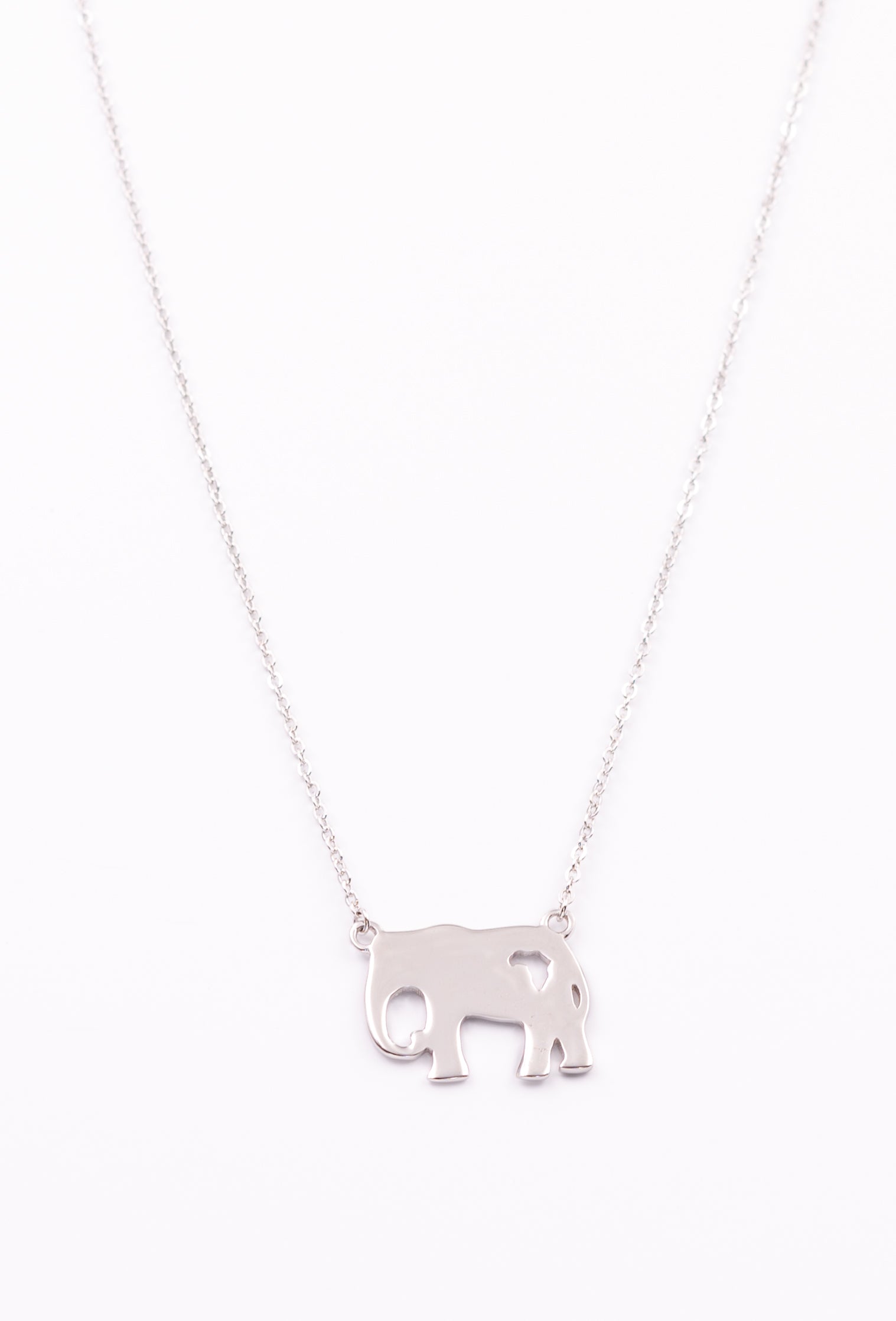 real silver elephant necklace