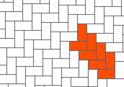 Example of herringbone tile pattern