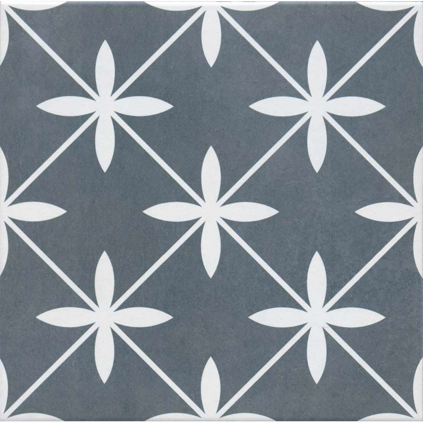 Wicker Charcoal Grey Patterned Floor Tile 33x33cm Ceramic Planet
