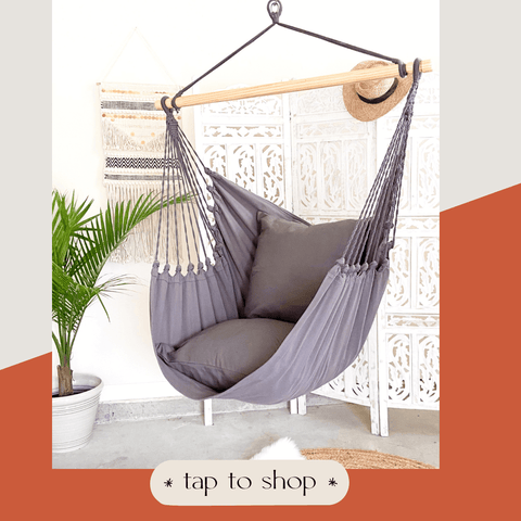 Indoor Gray Hammock Chair Swing