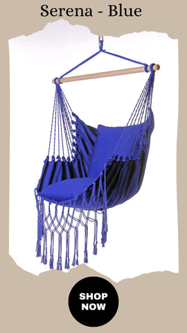 Serena hanging chair blue swing