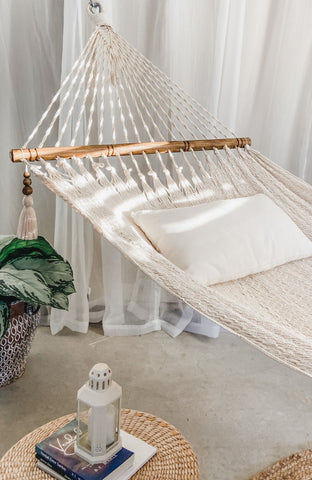 cotton hammock indoors