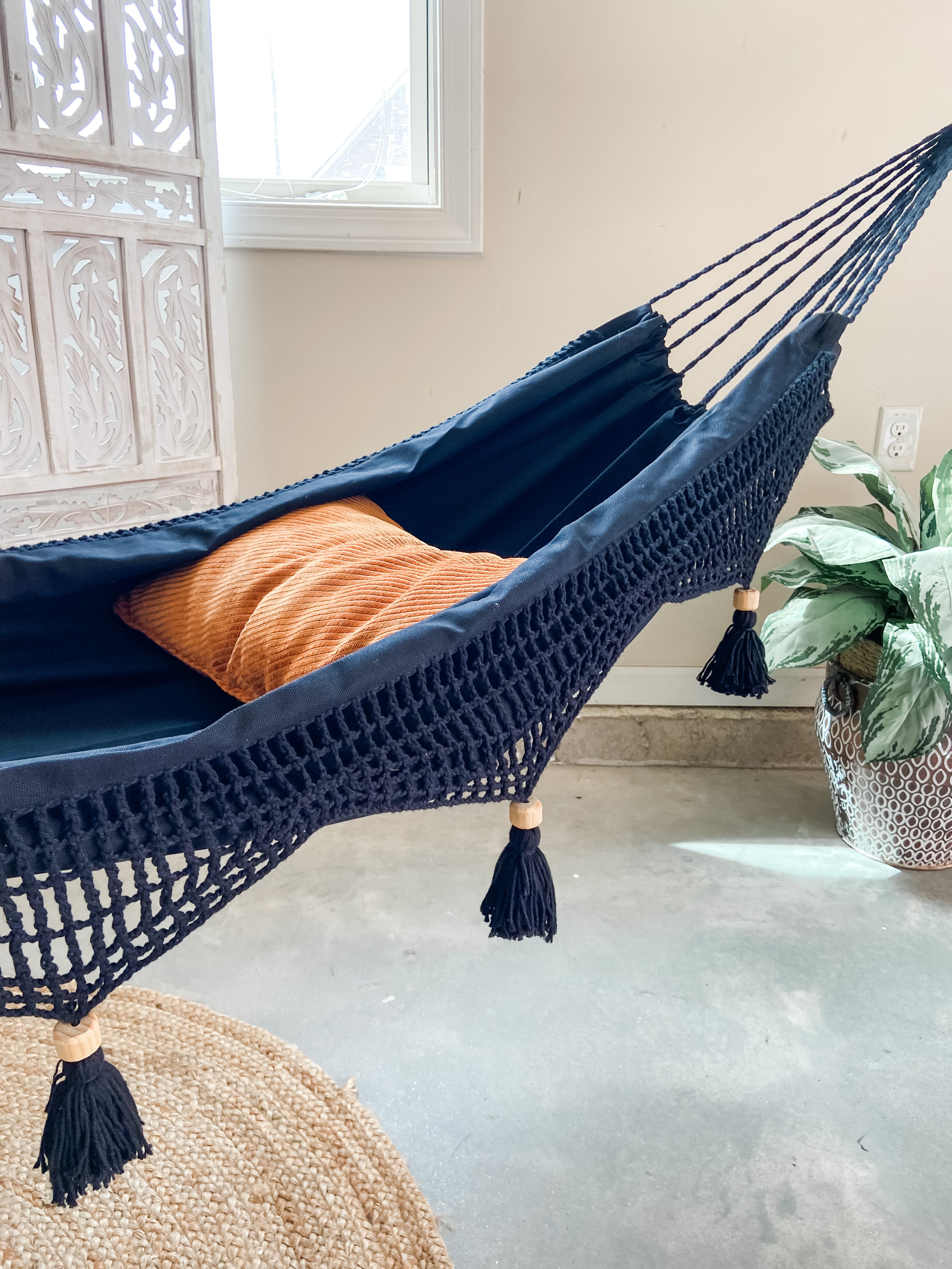 black boho hammock