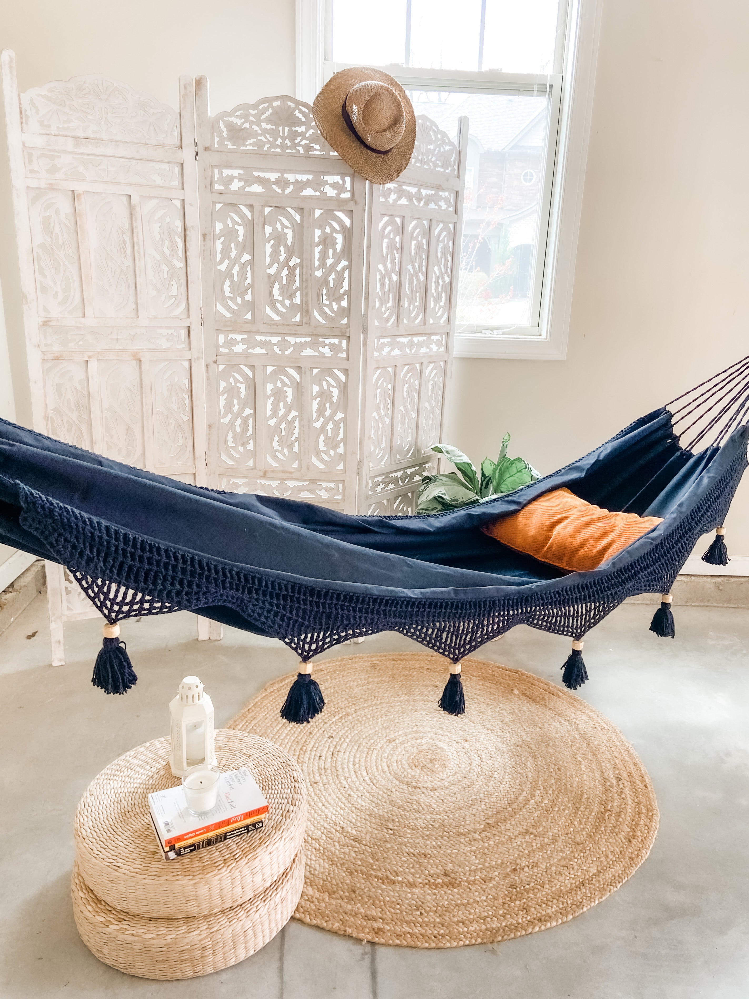 black boho hammock