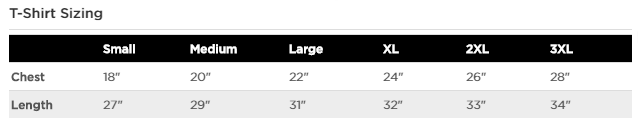 Hasta Muerte Size Chart