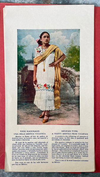 Rare Mignon COLORFUL MEXICO Mexican Girls Costumes China Poblana Charr –  Vintage Menu Mania