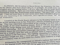 1969 Restaurant Review RESTAURANT DE FRANCE Alfred's CHEZ MADELEINE San Francisc