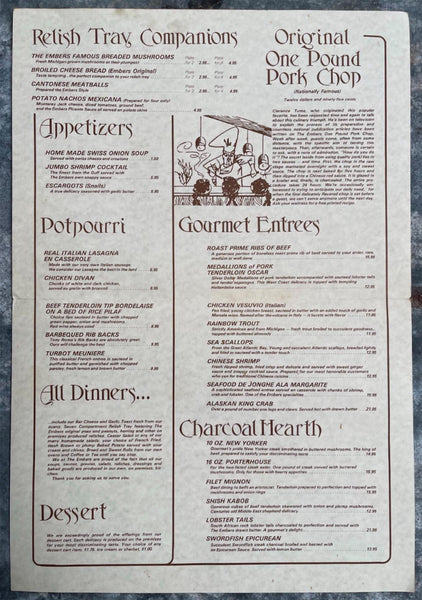 ember restaurant menu