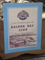 1940's 1950's Invite Brochure Balboa Bay Club Resort Newport Beach California