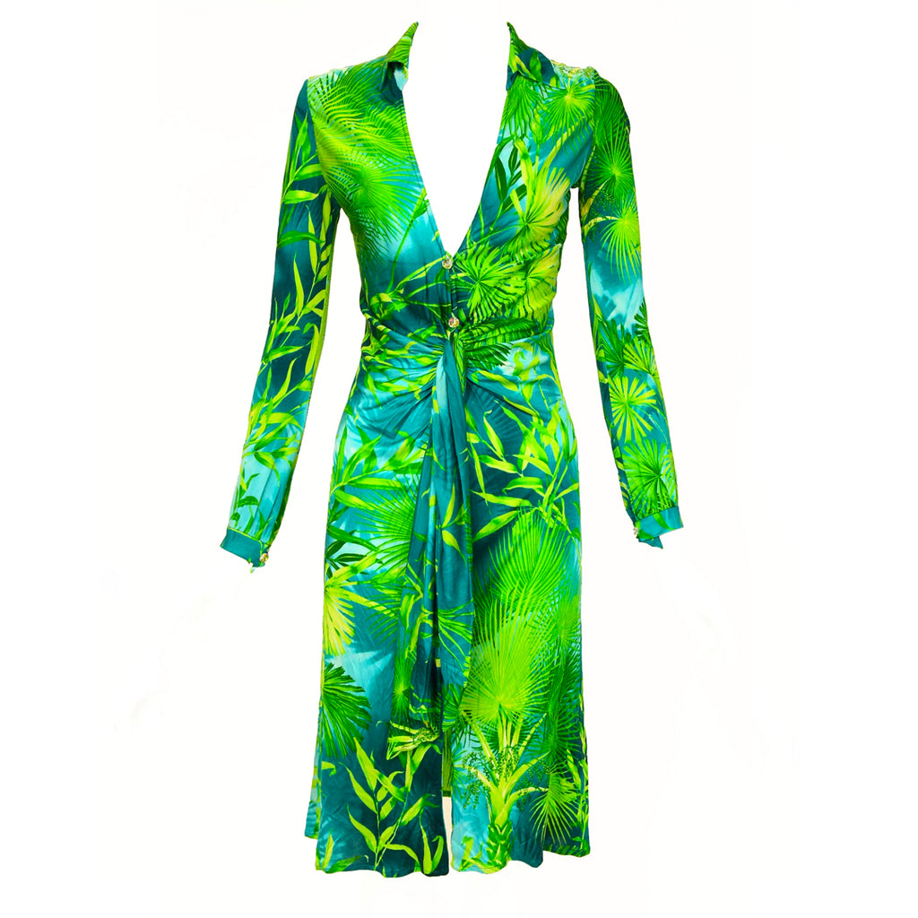 tropical green dress