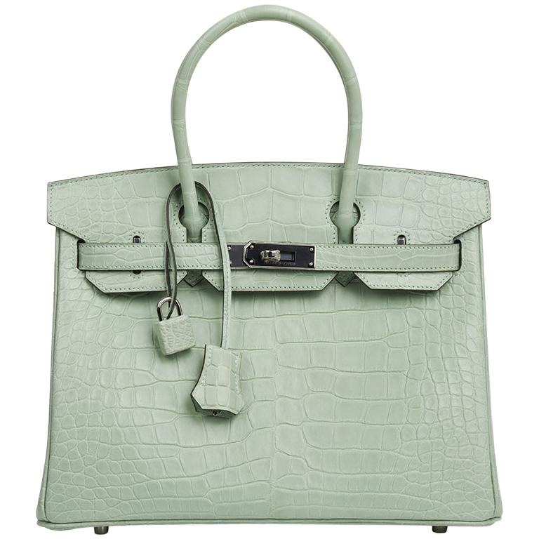 hermes birkin bag 40cm vert fonce matte porosus crocodile palladium hardware