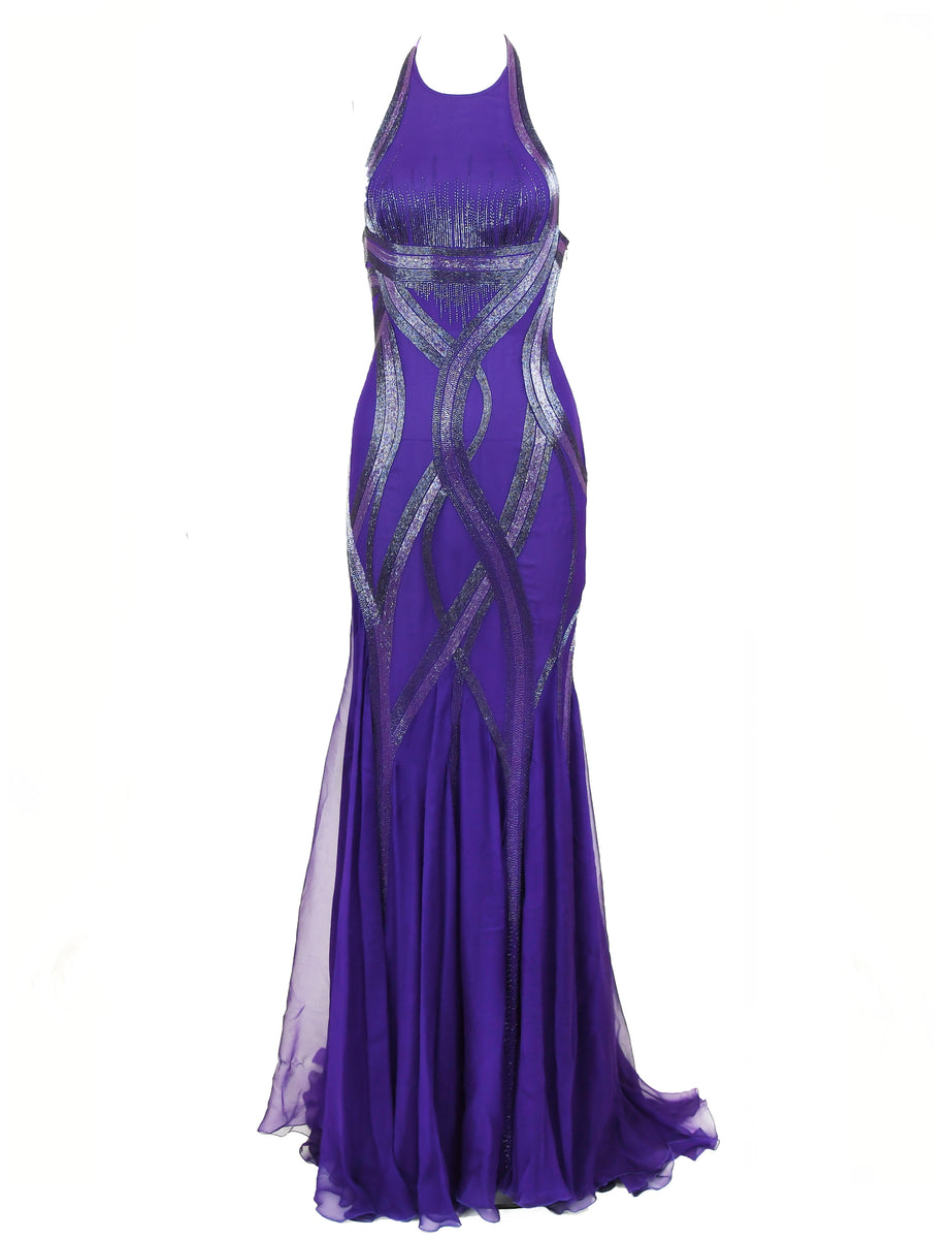 versace purple dress