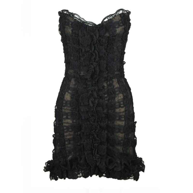 chanel black lace dress
