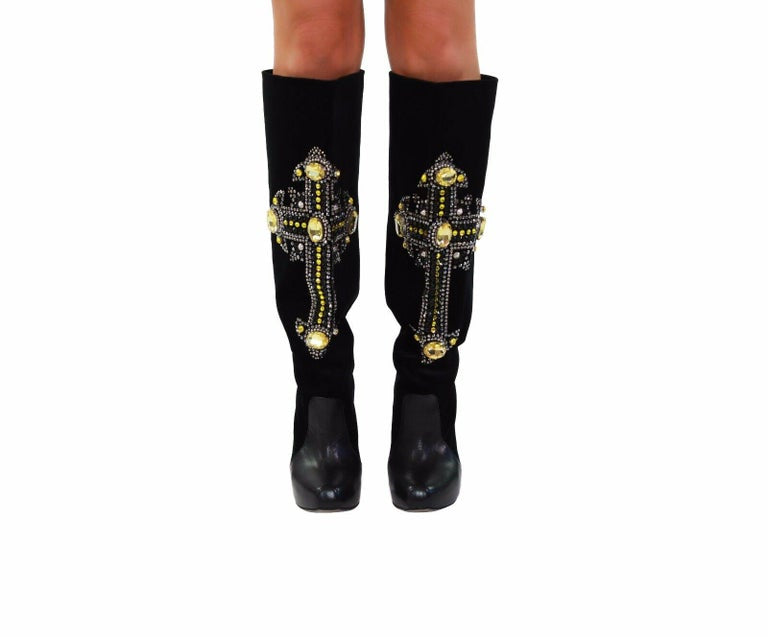 versace cross boots