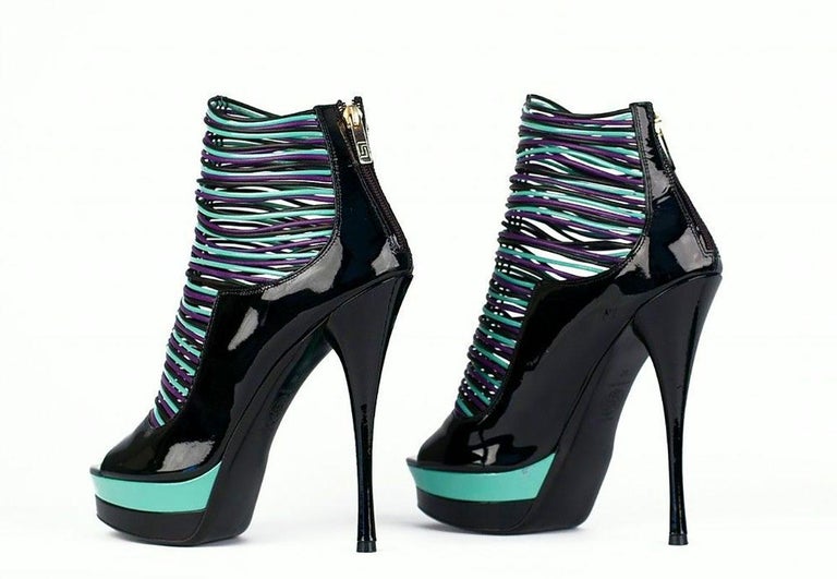 versace platform peep toe bootie