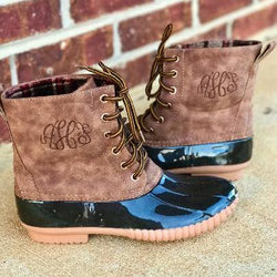 duck boots with monogram