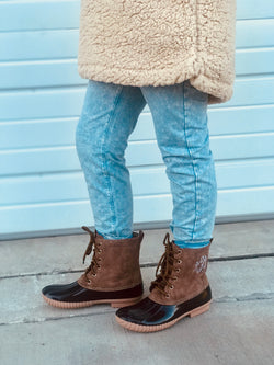 duck boots with monogram