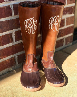 duck boots with monogram