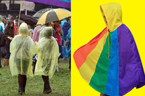 Undaba Rainbow Rain Poncho 