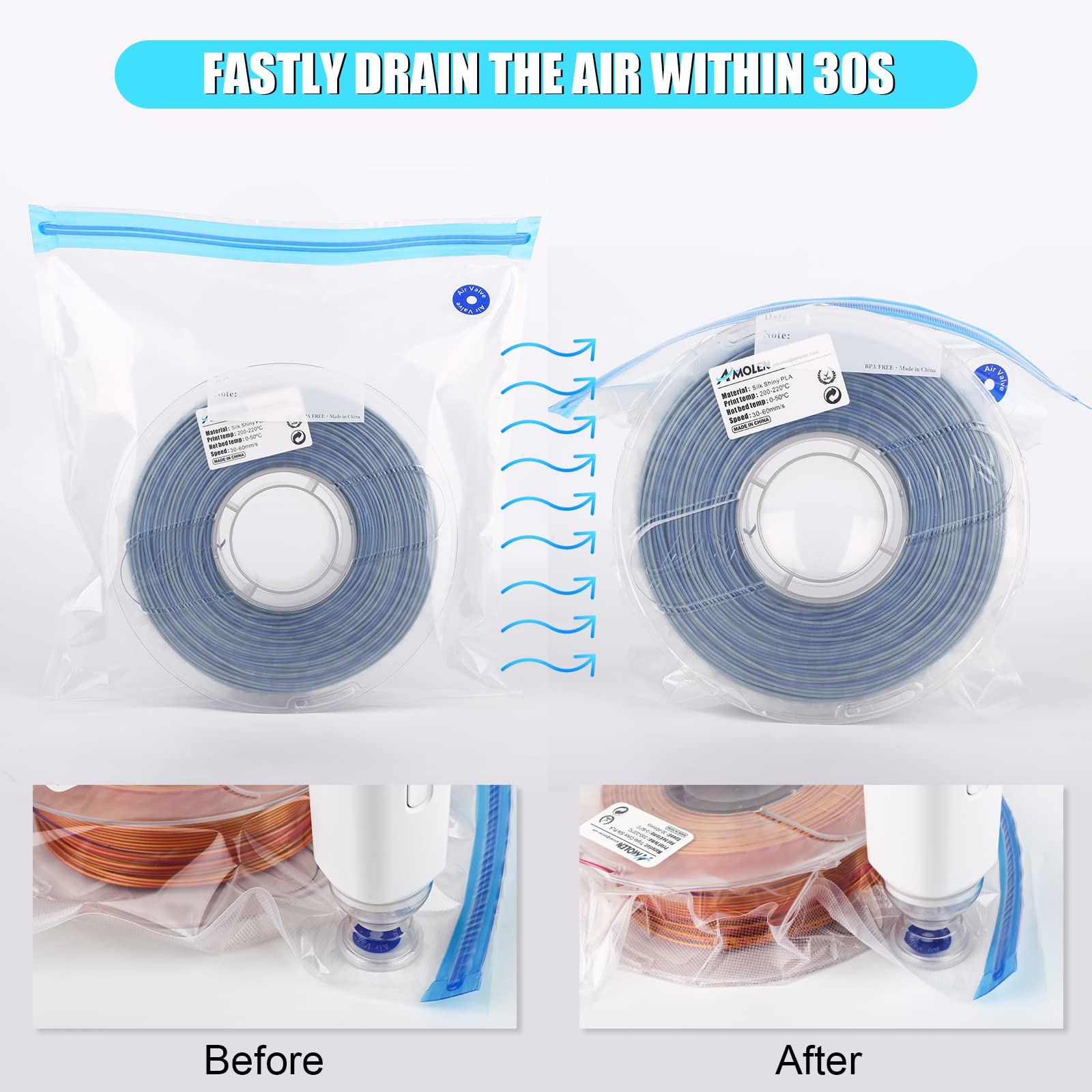 Filament Vacuum Sealing Kit and Replacement Vacuum Bags