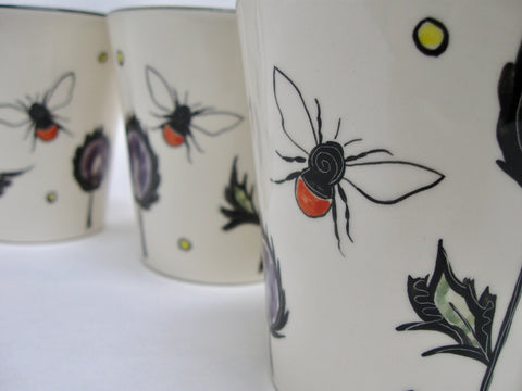 Bee mugs by Louise Pettersson