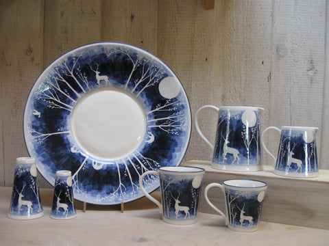 Blue Stag Ceramic set by Louise Petterrson