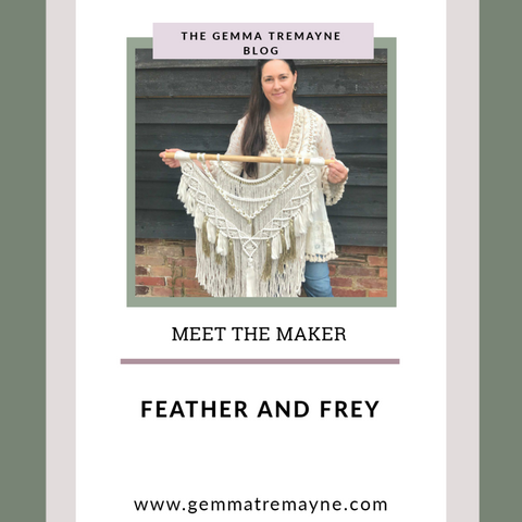 Kylie, of feather and frey, maker of beautifl boho macrame pieces