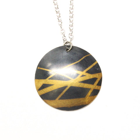 Keum Boo Necklace in 24ct gold and fine silver by Gemma Tremayne Jewellery