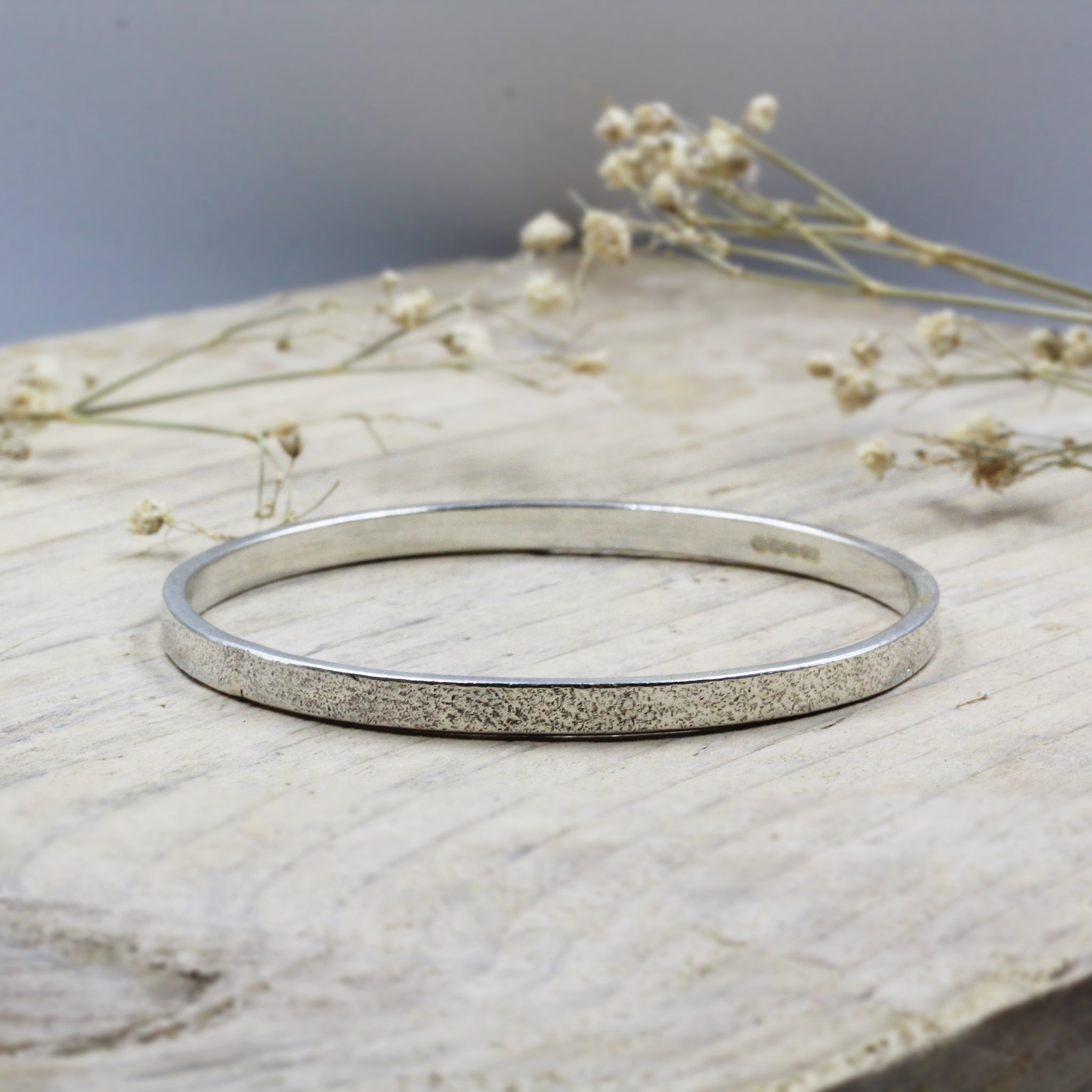 Grains of Sand Bangle- Handmade sea inspired Silver Bangle - Gemma