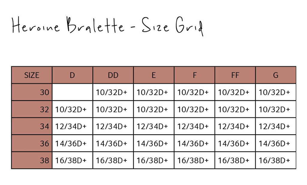 Bralette size guide