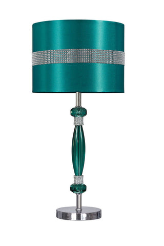 teal and silver table lamp