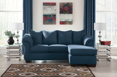 darcy blue sofa chaise | mealey's furniture