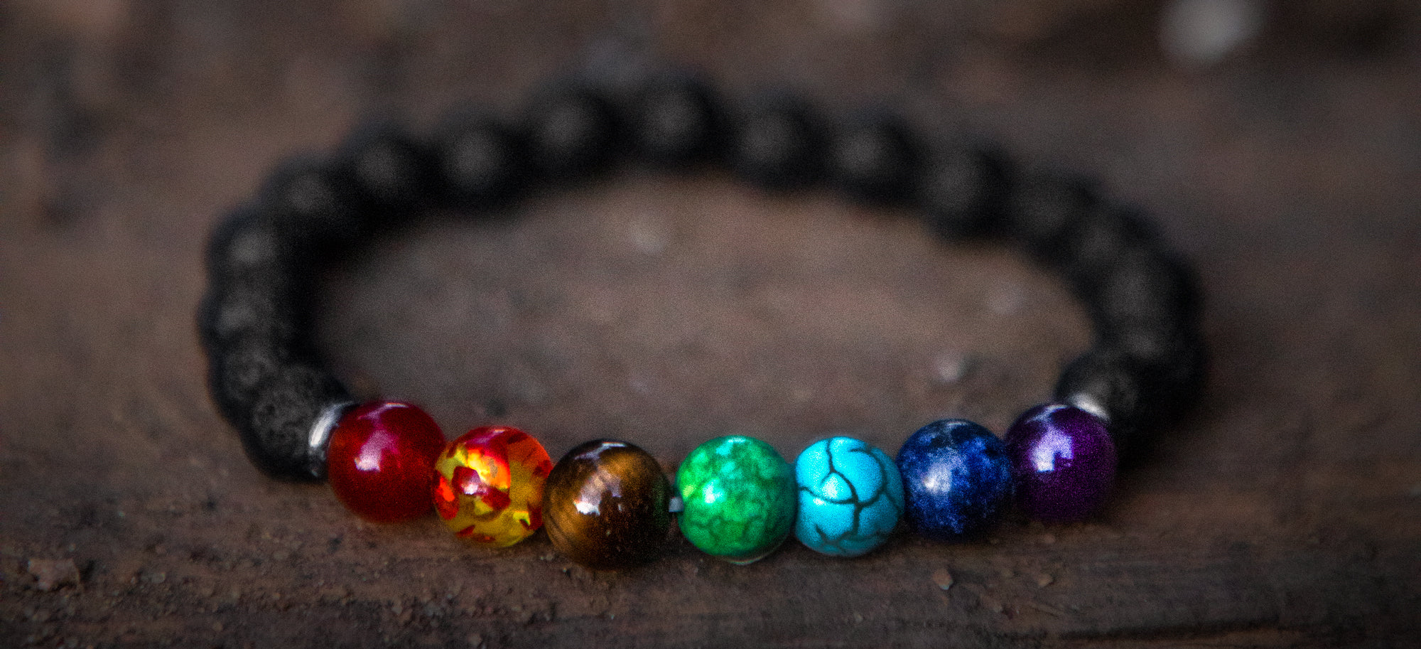 Chakra Bracelet Lava Stones Healing Higherchakra