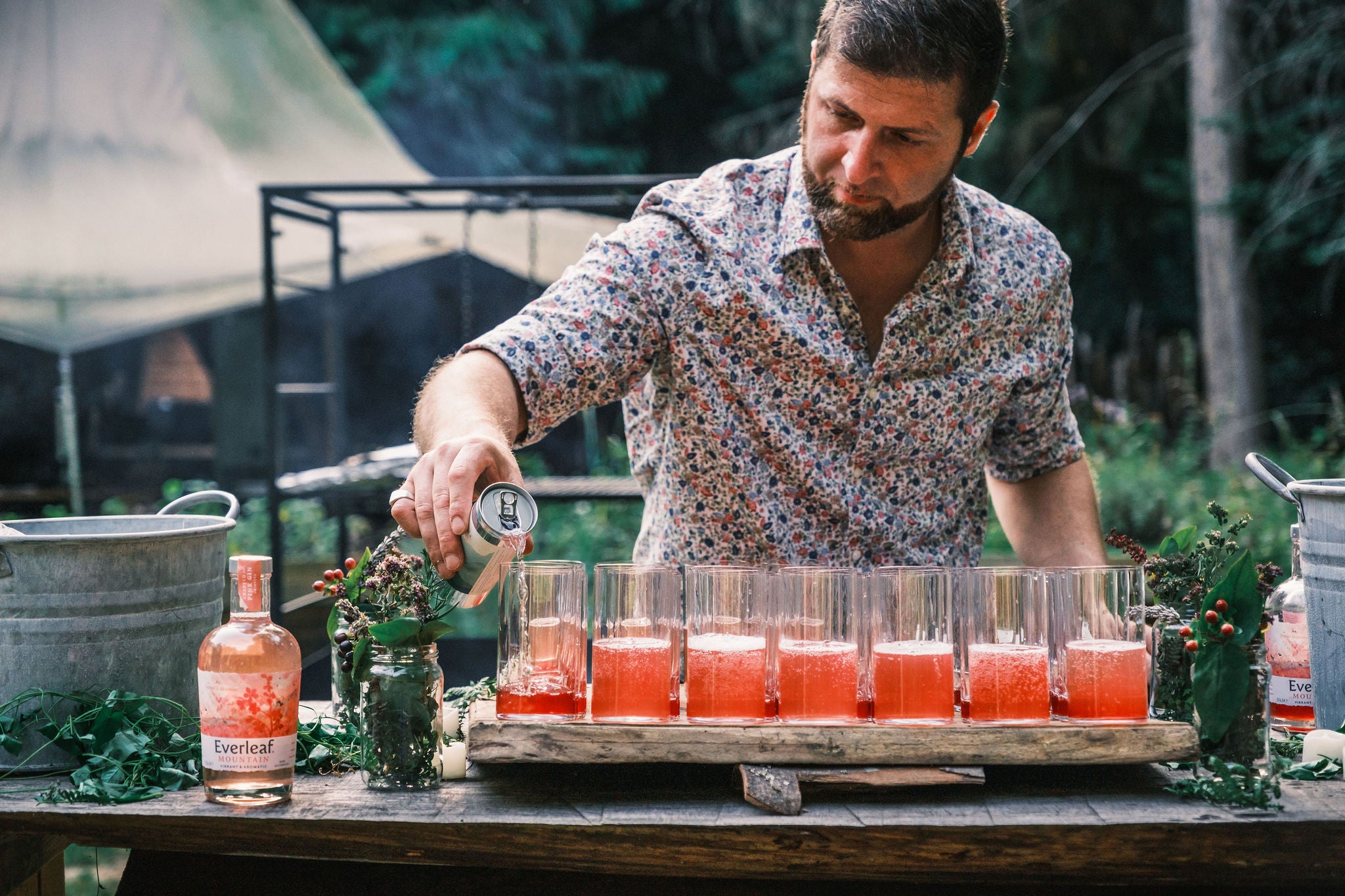 Paolo Tonellotto, making our Everleaf cocktails 