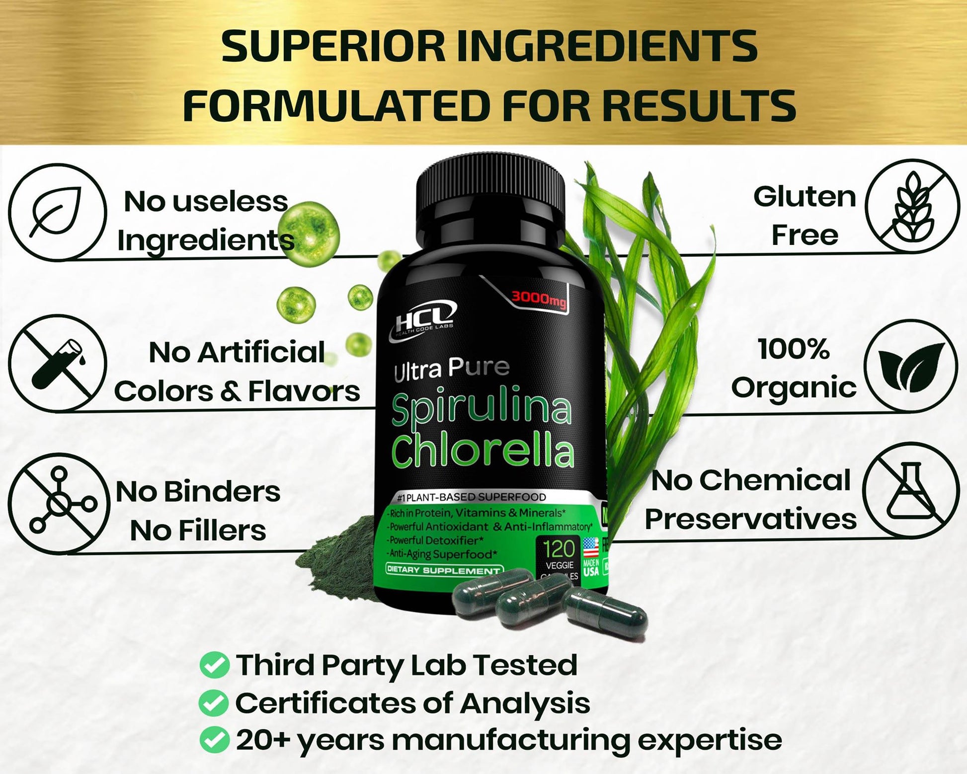 water Pickering Tol Chlorella Spirulina Organic – Herbal Code Labs Nutrition