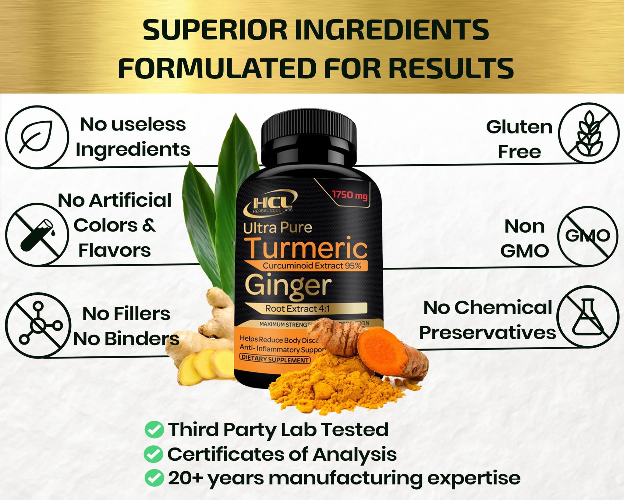 Turmeric Ginger Extract Herbal Code Labs Nutrition