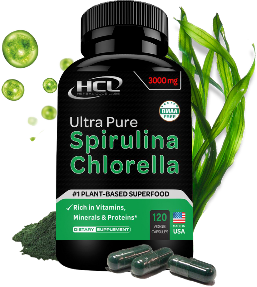 Chlorella Spirulina Organic Herbal Code Labs Nutrition 6950