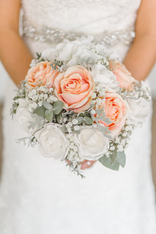 bride with flowers