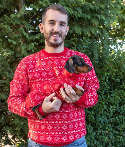 Classic Christmas jumper for dogs and owners. Perfect for Twin With Your Dog Day 