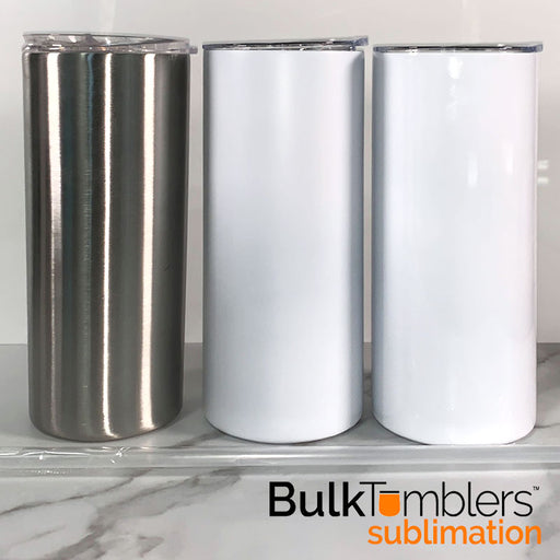 20oz or 30oz Straight Matte White Sublimation Skinny Tumbler