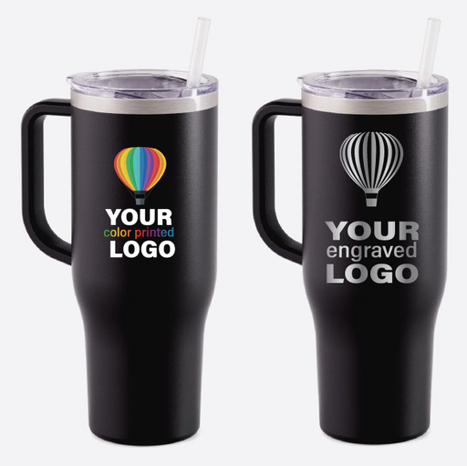 Logo 40 oz. Hanley Straw Handle Tumbler