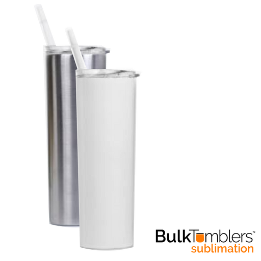 8pcs Sublimation Tumblers Bulk 20 Oz Skinny, Stainless Steel Double Wall  Insulated Straight Sublimation Tumbler Cups Blank White With Lid, Straw,  Poly