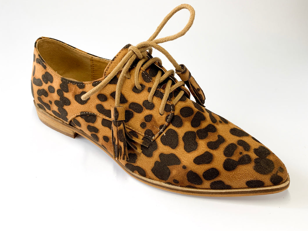 women's leopard oxfords