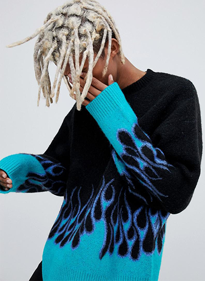 blue flame sweater