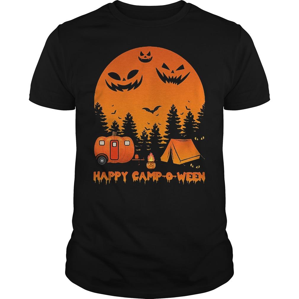 Happy Camp O Ween Halloween Camping Classic Guys Unisex Ts Shirts