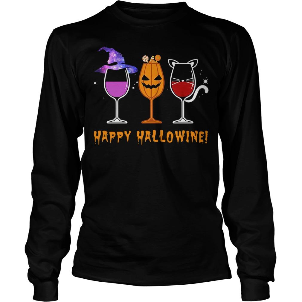 Happy Hallowine - Halloween Wine Longsleeve Tee Unisex Shirts