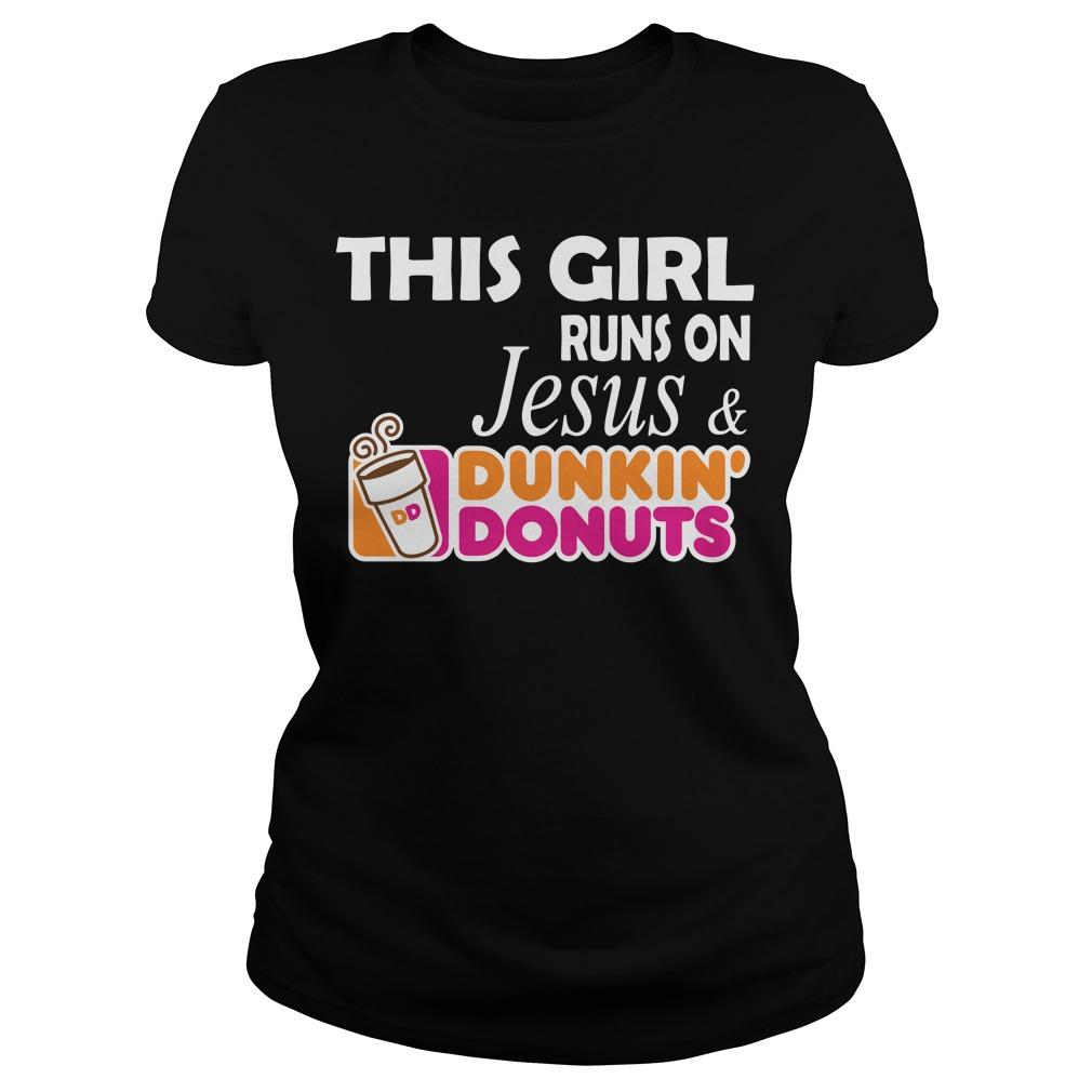 This Girl Runs On Jesus And Dunkin Donuts Classic Ts Shirts