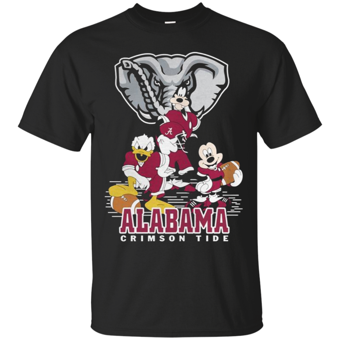 Mickey Donald Goofy Alabama Crimson Tide T-shirt